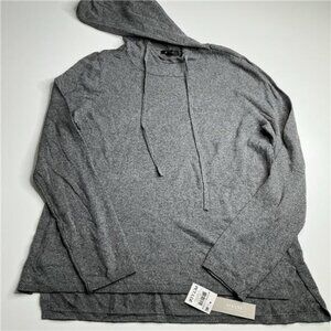 Alfani Women's Ultra Soft Long-Sleeve With Hoodie Top Charcoal Heather Gray New